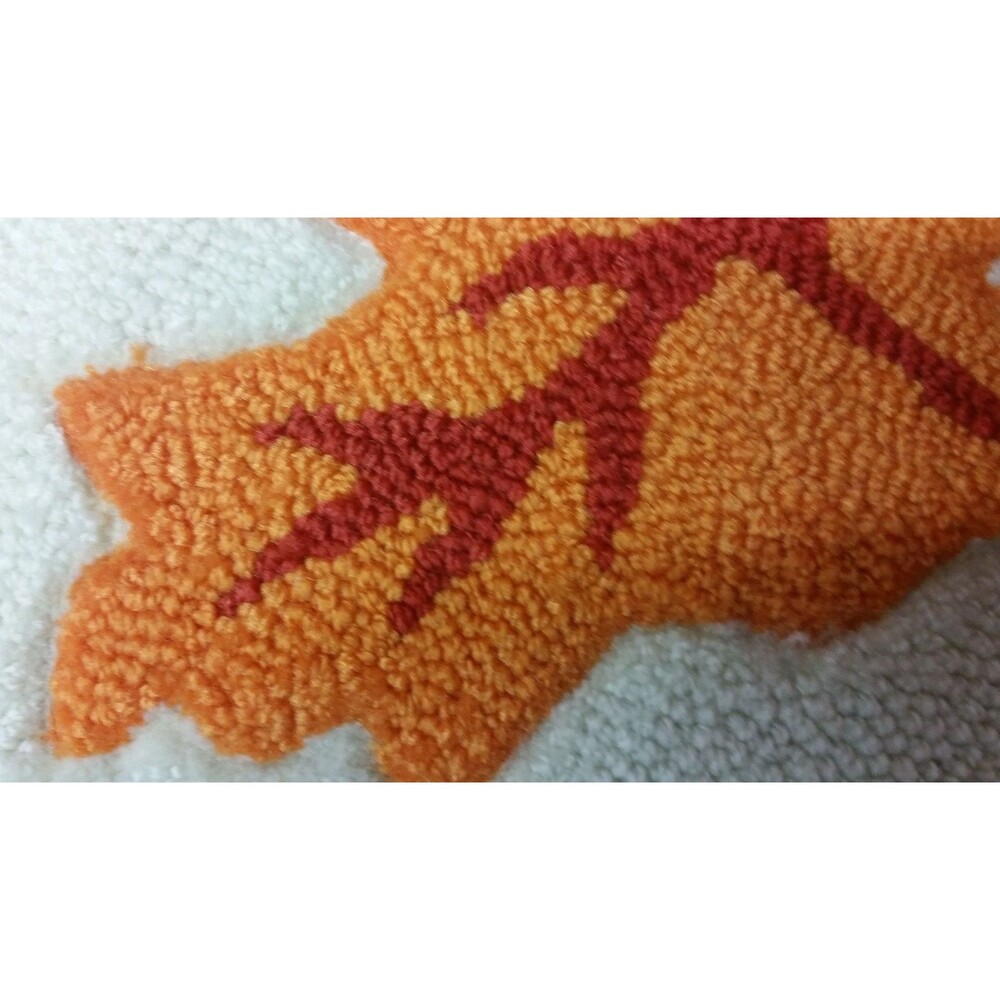 HAND-HOOKED RUNNER RUG (20" x 32") COLORFUL LEAVES - Picture 6 of 12